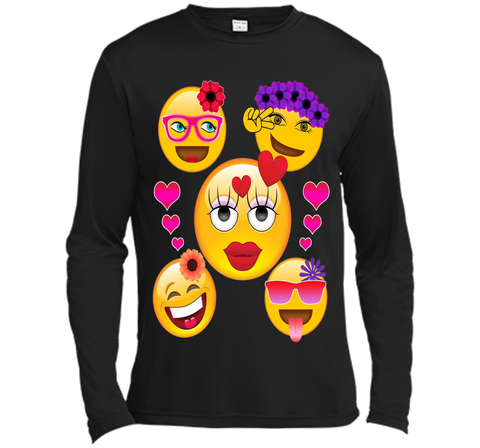 Cute Emoji Face Collage T-Shirt for Girls and Women