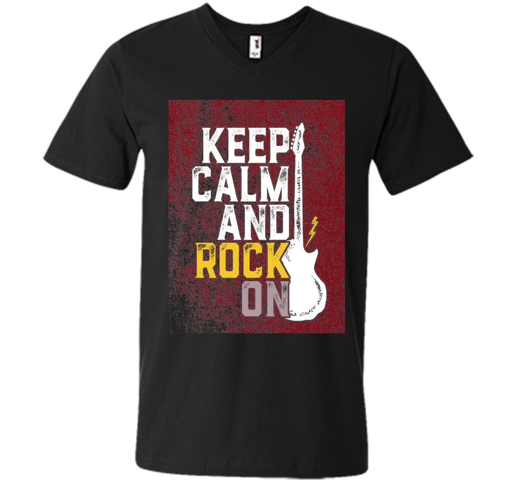 Keep Calm and Rock On Music T-shirt Vintage Grunge Style