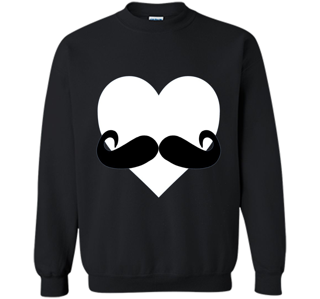 Heart Mustache Tshirt Funny Valentine Day Boys Men Love Cute