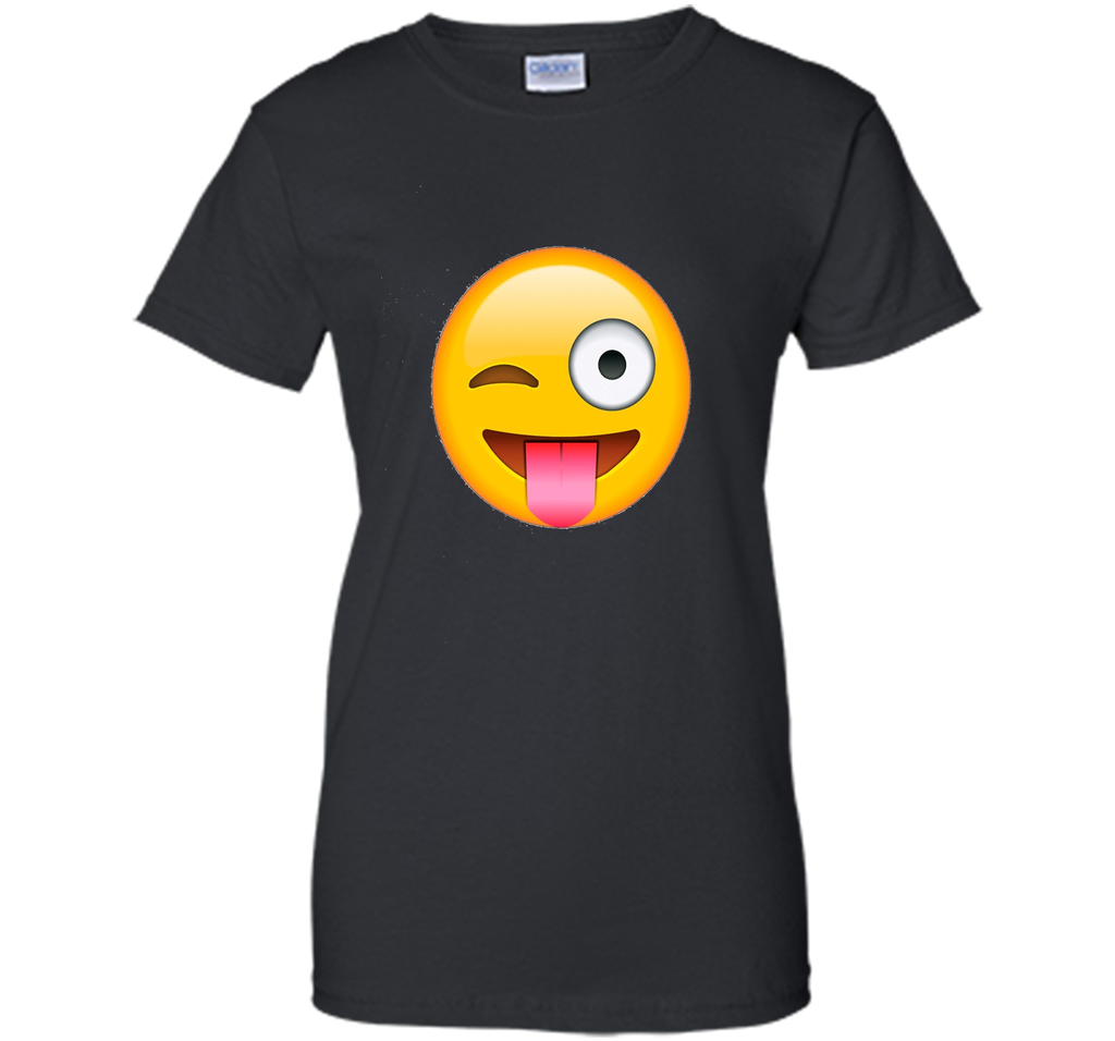 Face Emoticon Tongue Out Emoji with Winking Eye T-shirt