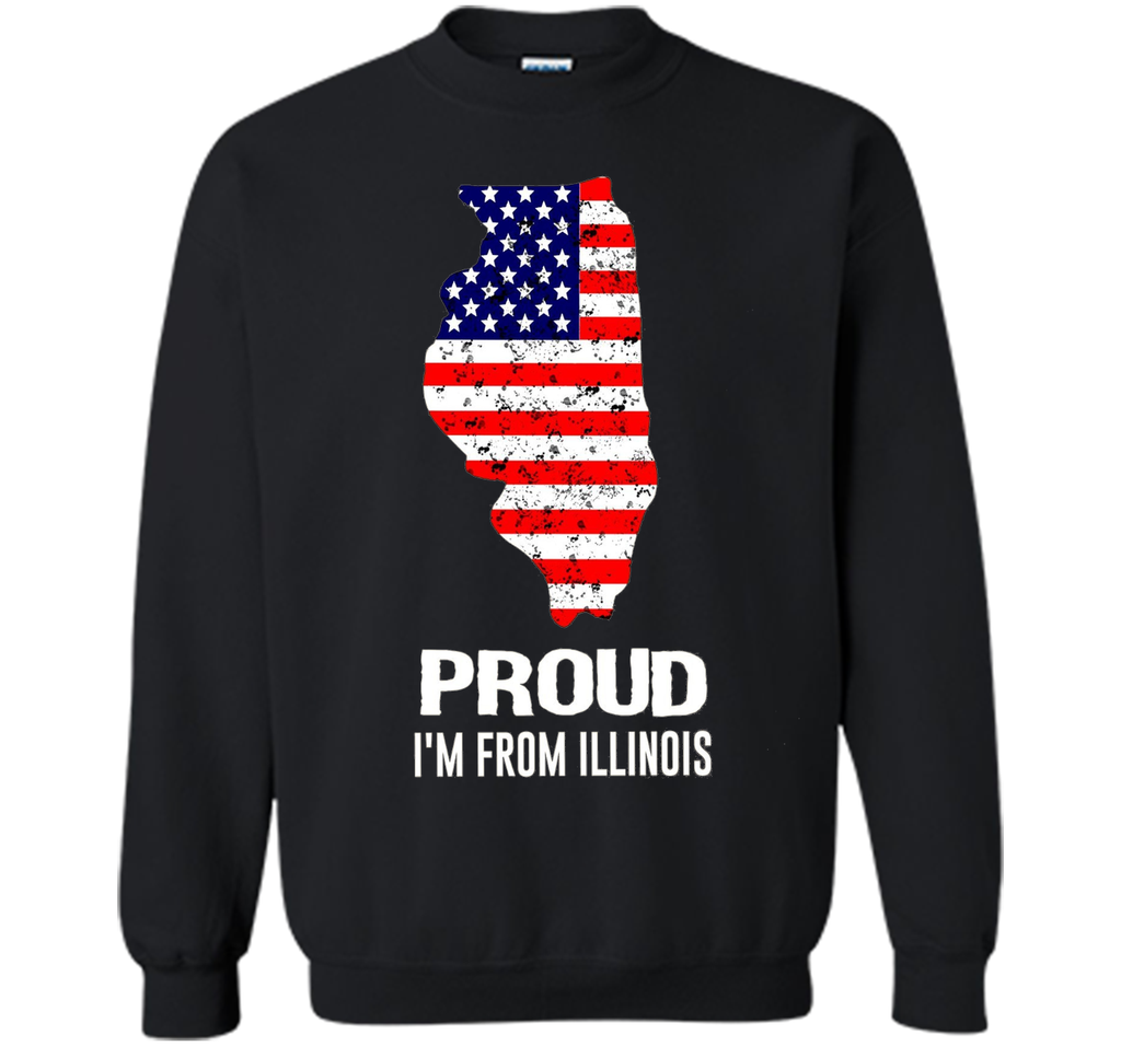 Proud of lllinois-US flag Independence day Tshirt