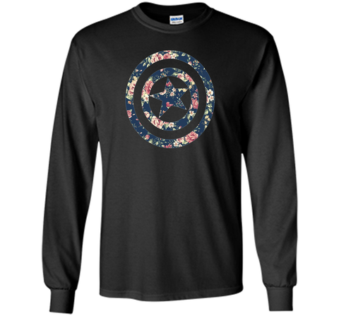 Captain America Floral Print Graphic T-Shirt
