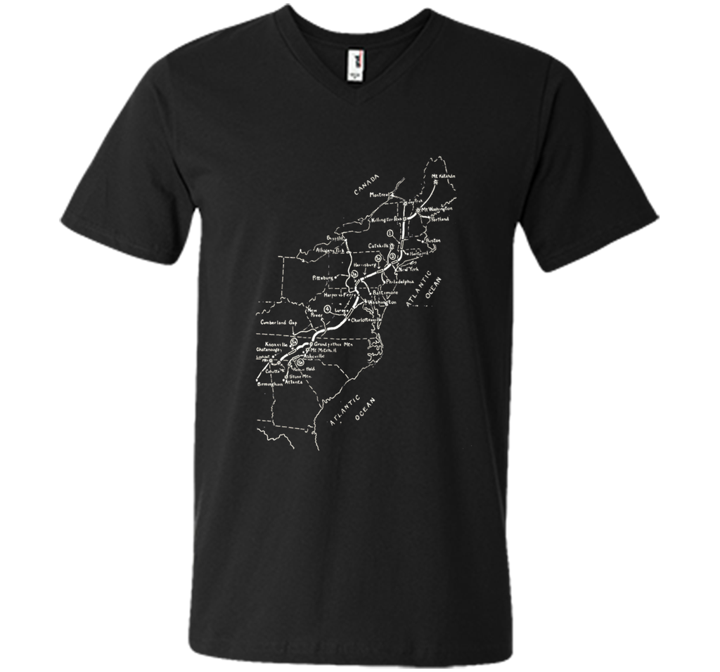Appalachian Trail Hand-drawn Map Vintage Look T-Shirt