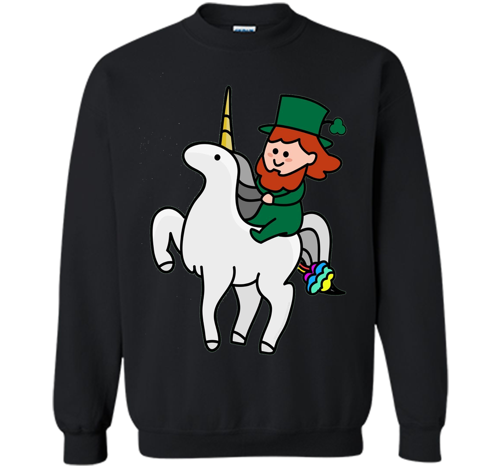Funny St Patrick's Day Shirt - Leprechaun Riding a Unicorn