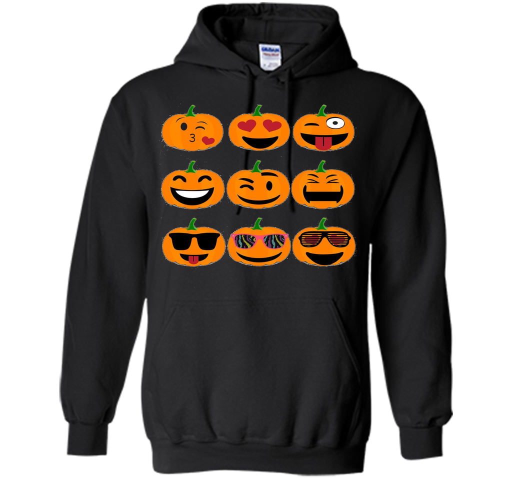 Emoji Pumpkin T shirt Funny Faces Halloween Thanksgiving