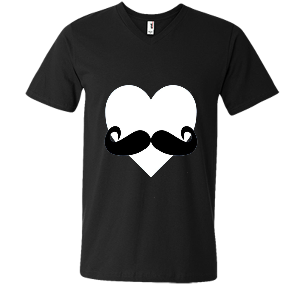 Heart Mustache Tshirt Funny Valentine Day Boys Men Love Cute