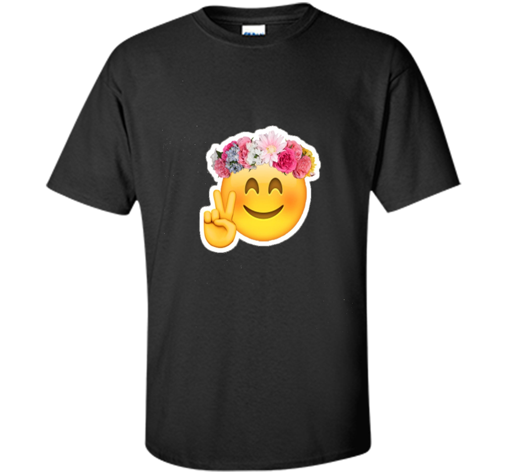 Hippie Smile Emoji t-shirt Bohemian Flower Child Peace