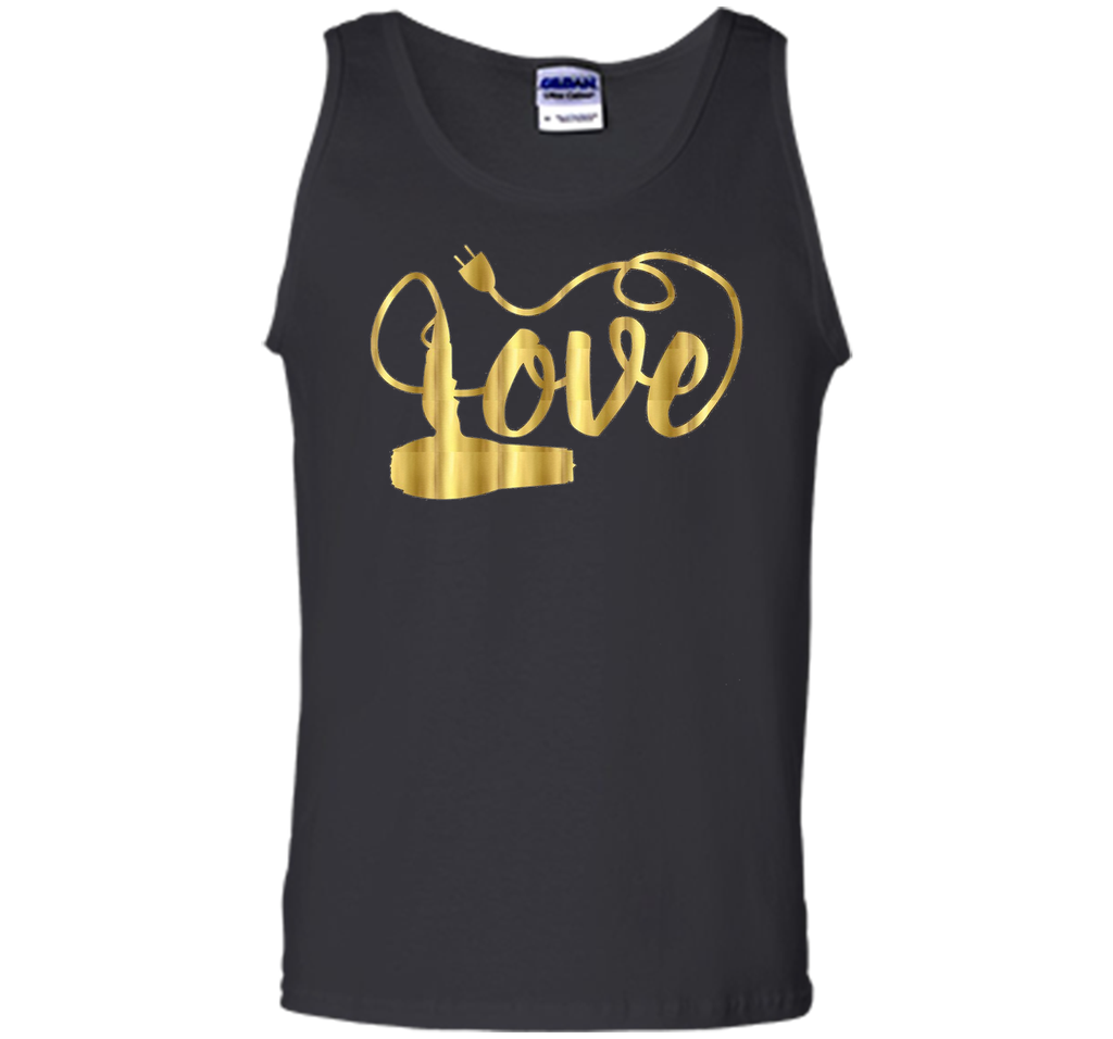 Valentines Day Shirt Love Hair Stylist Hairdresser Gift Gold