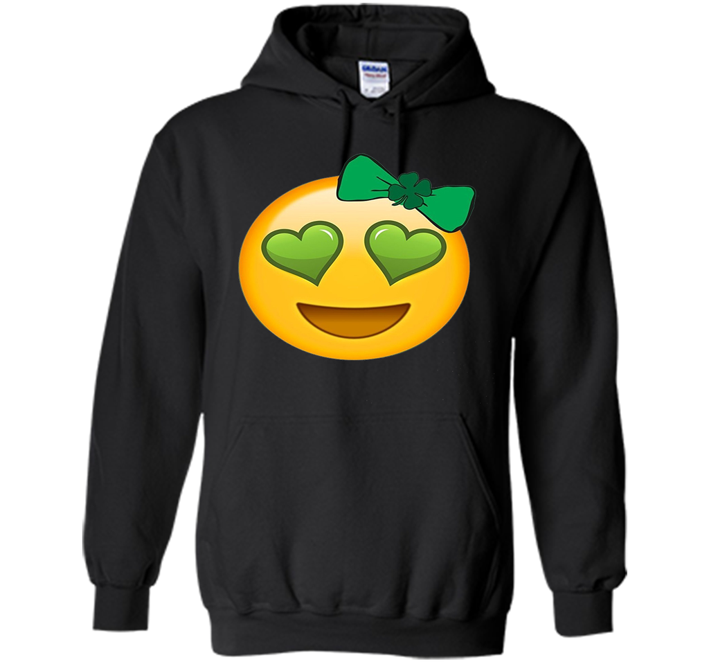 St. Patrick's Day Heart Eyes Emoji T-Shirt for Girls