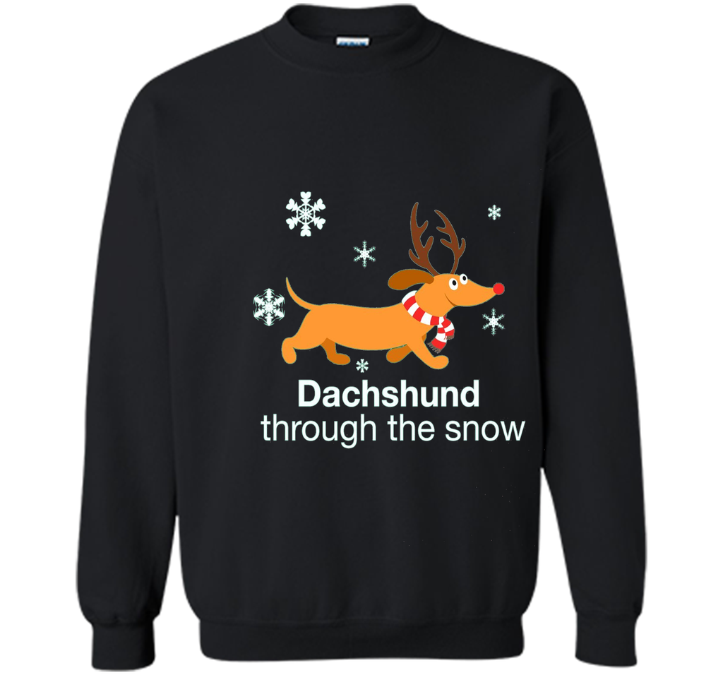 Dachshund through the snow Christmas T-Shirt