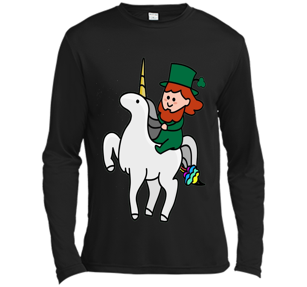Funny St Patrick's Day Shirt - Leprechaun Riding a Unicorn