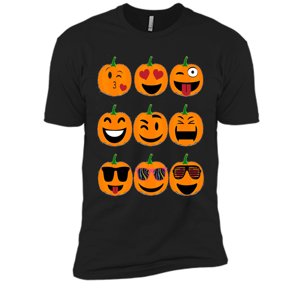 Emoji Pumpkin T shirt Funny Faces Halloween Thanksgiving