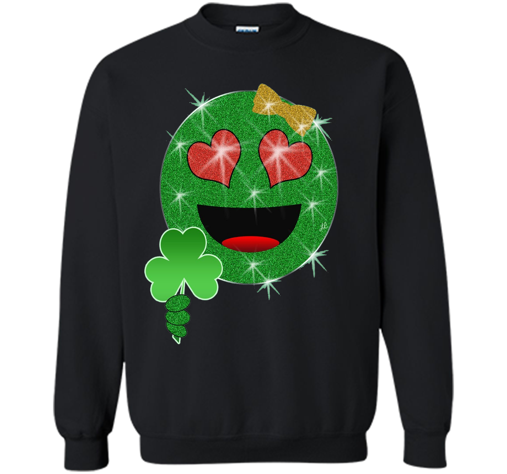 St. Patrick's Day Heart Eyes Emoji T-Shirt for Girls