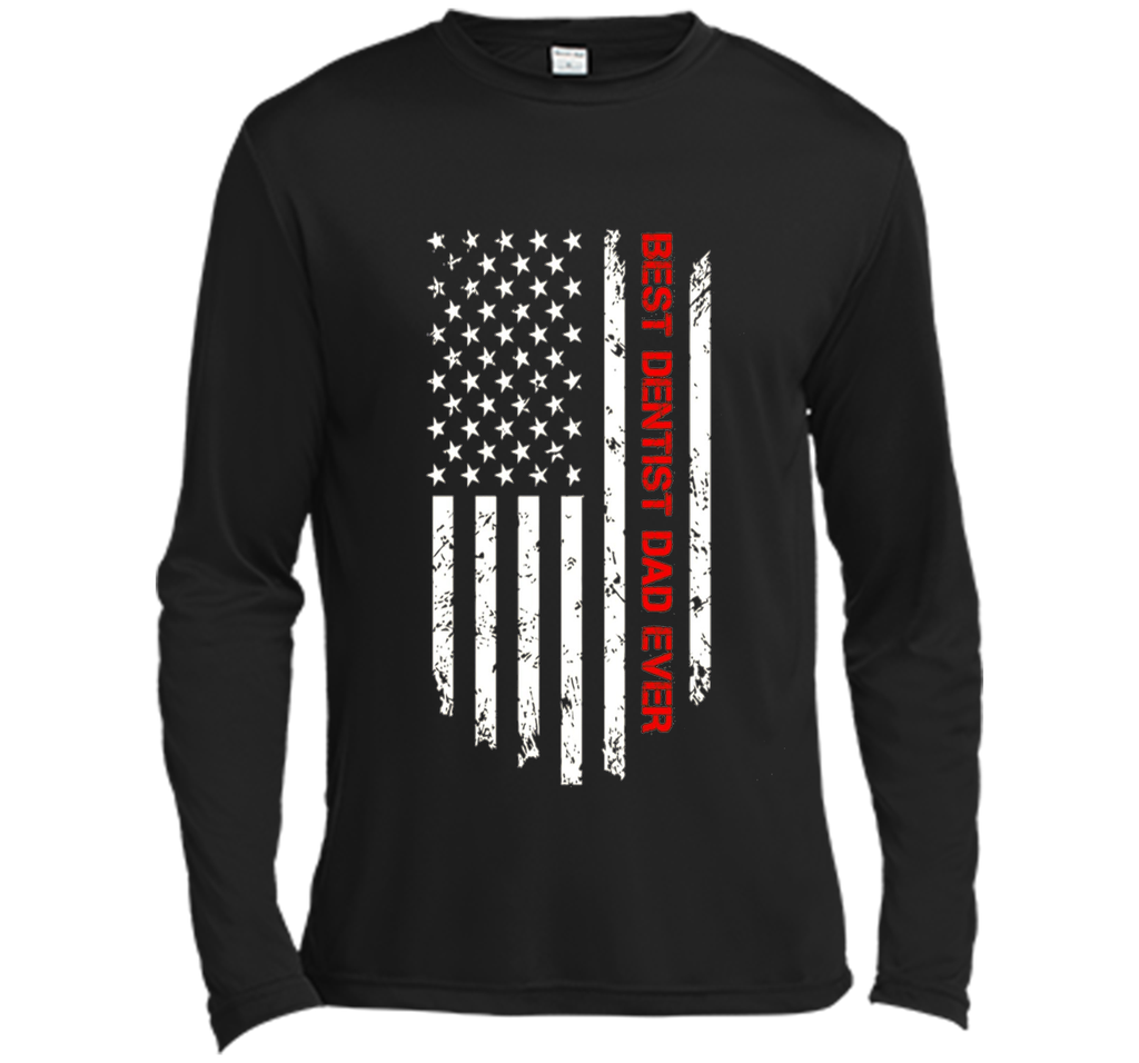 Men's Best Dentist Dad Ever USA Flag Tshirt For Fathers Day