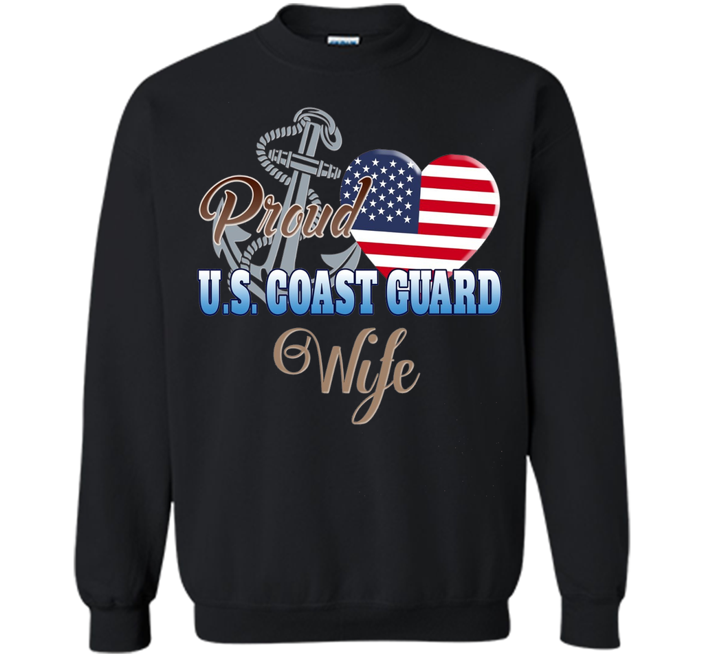 Proud U.S. Coast Guard Wife Patriotic Heart T Shirt t-shirt