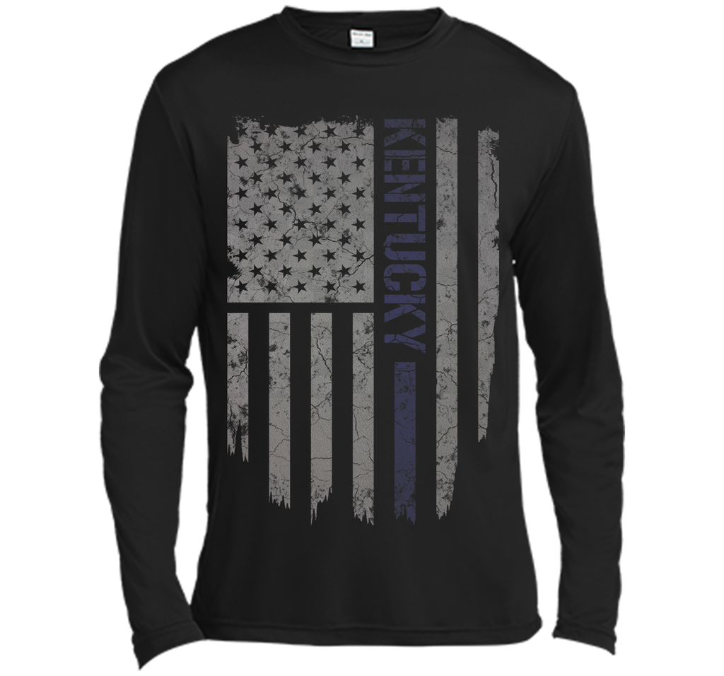 Kentucky Thin Blue Line American Flag T-Shirt T-Shirt