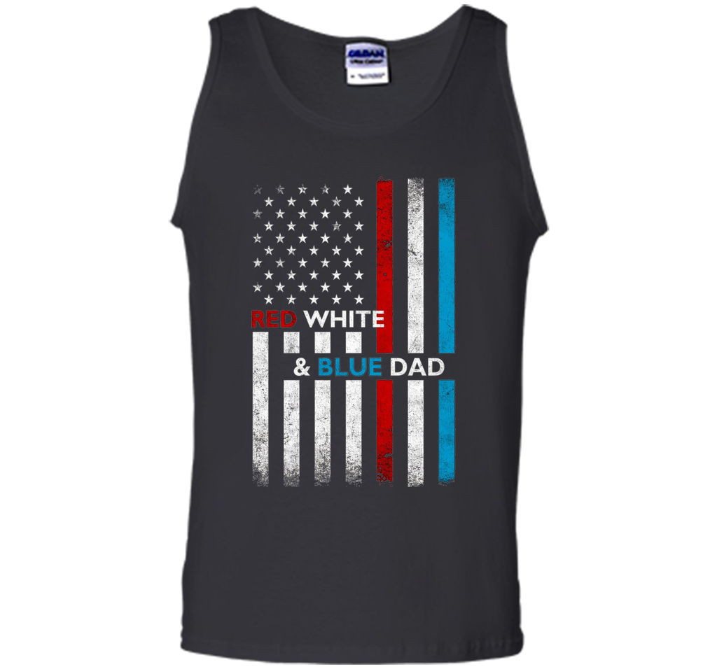 Mens Patriotic Dad Red White Blue USA Flag Father's Day T-Shirt