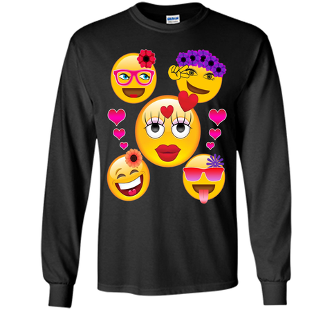 Cute Emoji Face Collage T-Shirt for Girls and Women