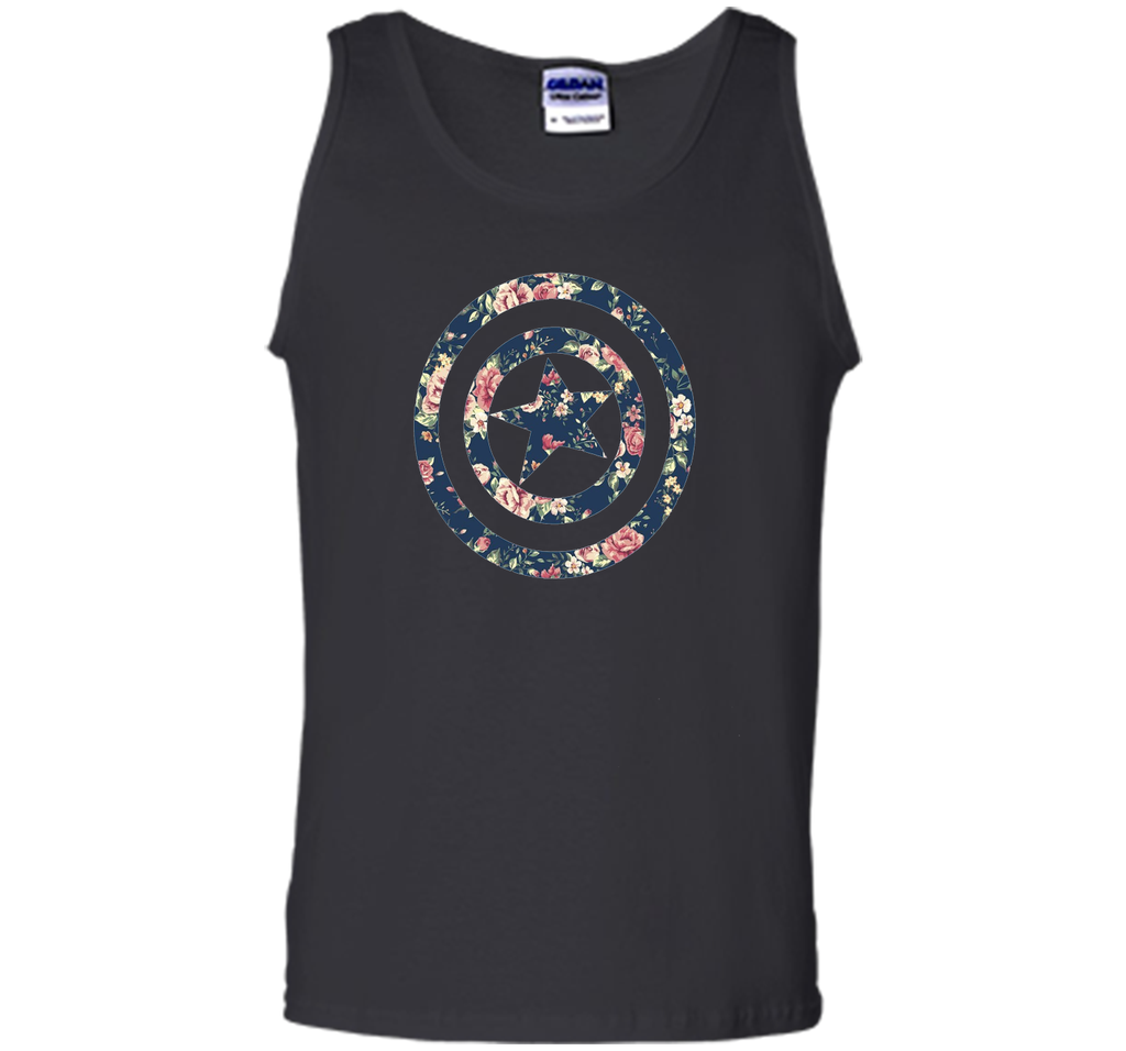 Captain America Floral Print Graphic T-Shirt