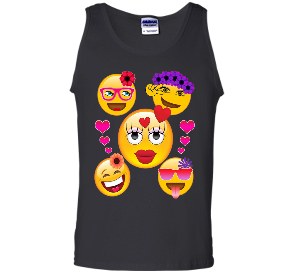 Cute Emoji Face Collage T-Shirt for Girls and Women