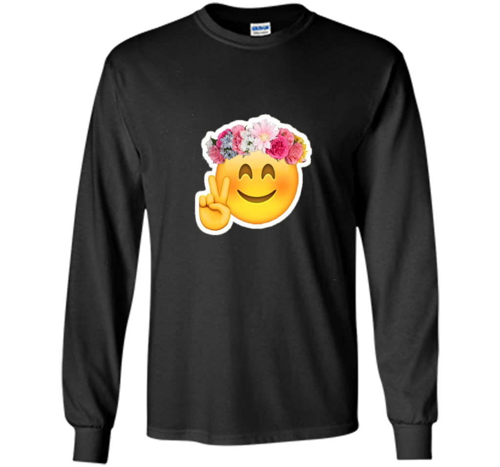 Hippie Smile Emoji t-shirt Bohemian Flower Child Peace
