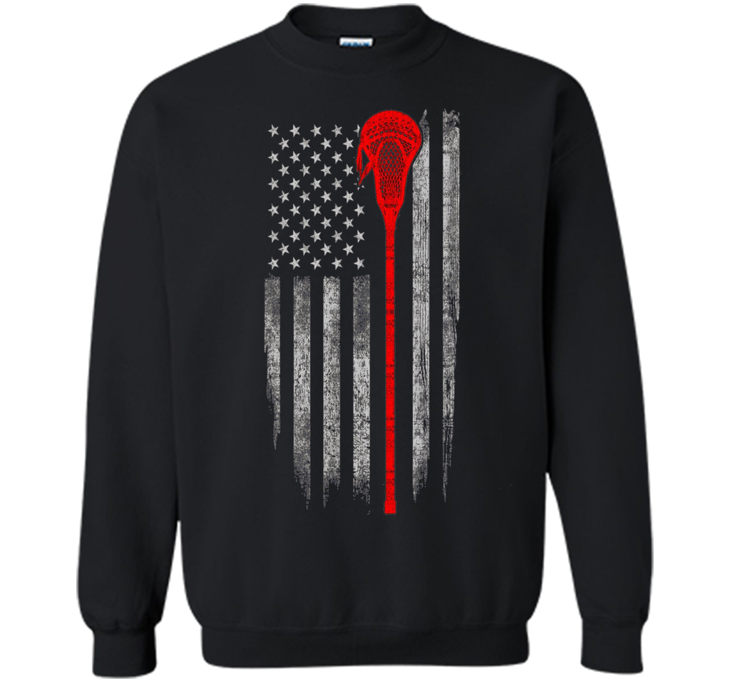Lacrosse American Flag T-Shirt - Lacrosse Stick Flag T Shirt