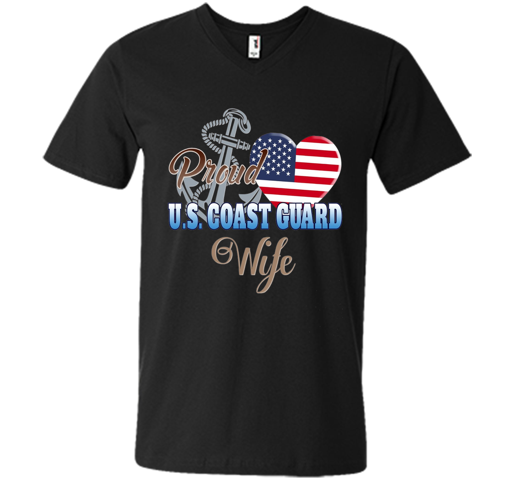 Proud U.S. Coast Guard Wife Patriotic Heart T Shirt t-shirt