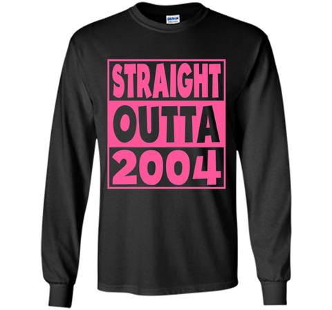 13th Birthday Gift T-Shirt Straight Outta 2004 Pink