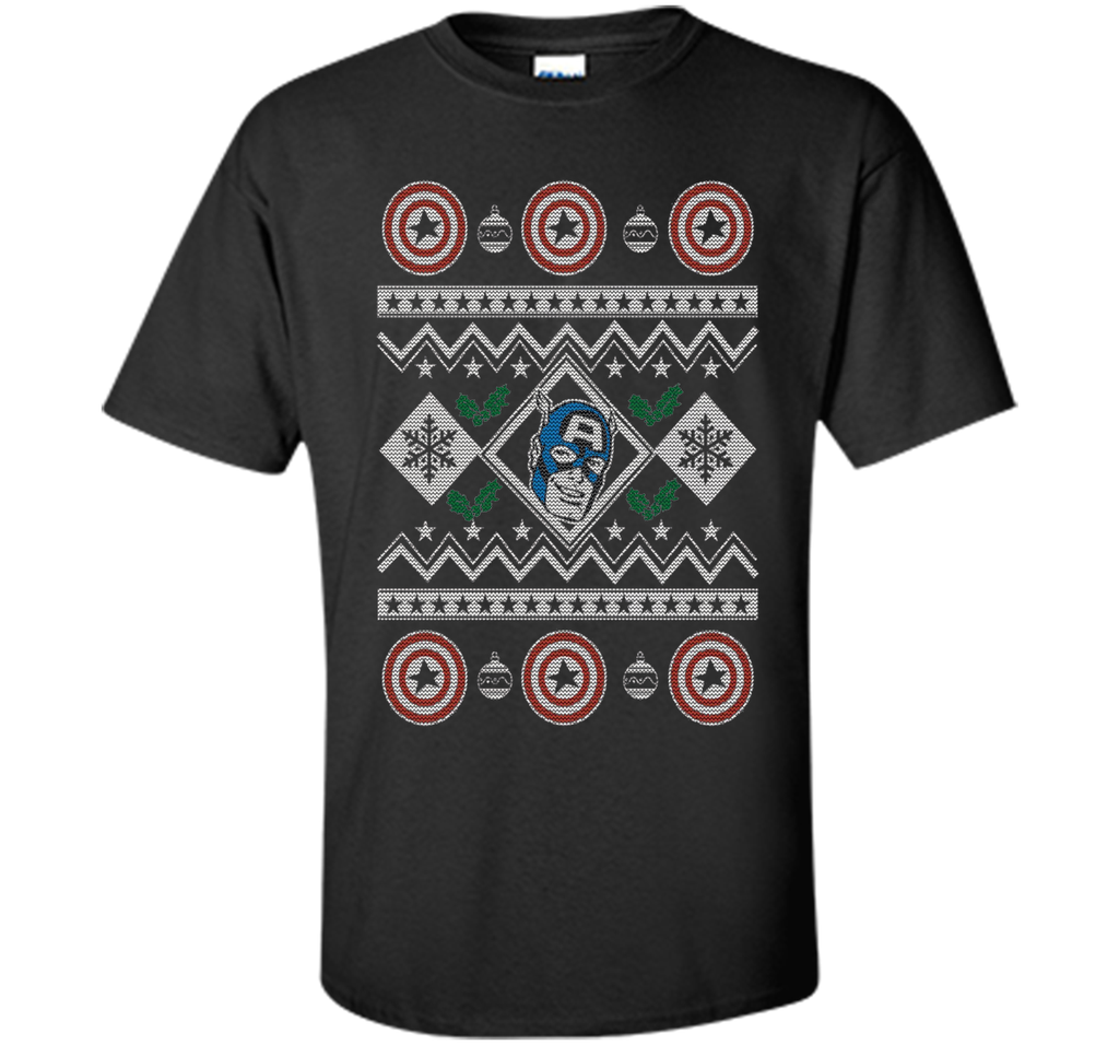 Captain America Christmas Sweater Graphic T-Shirt