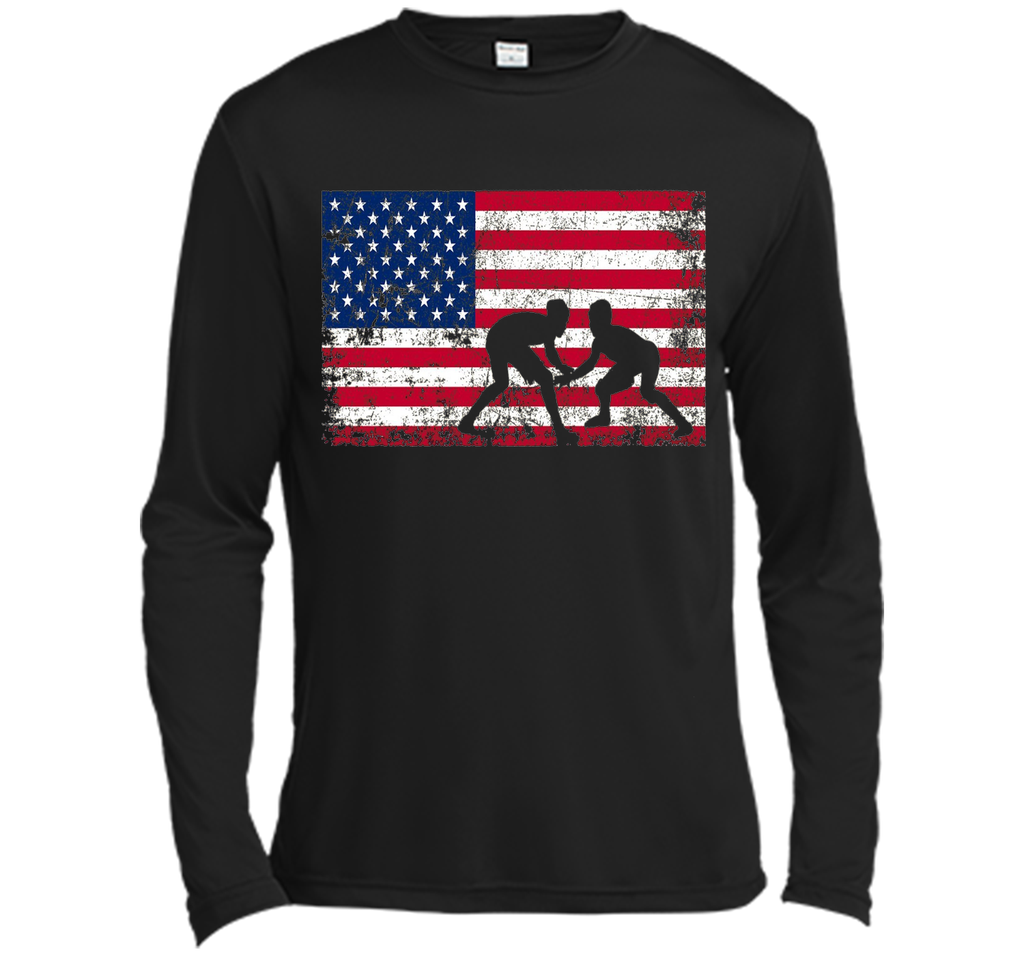 American Flag Wrestling T-shirt - Wrestling Team Gift