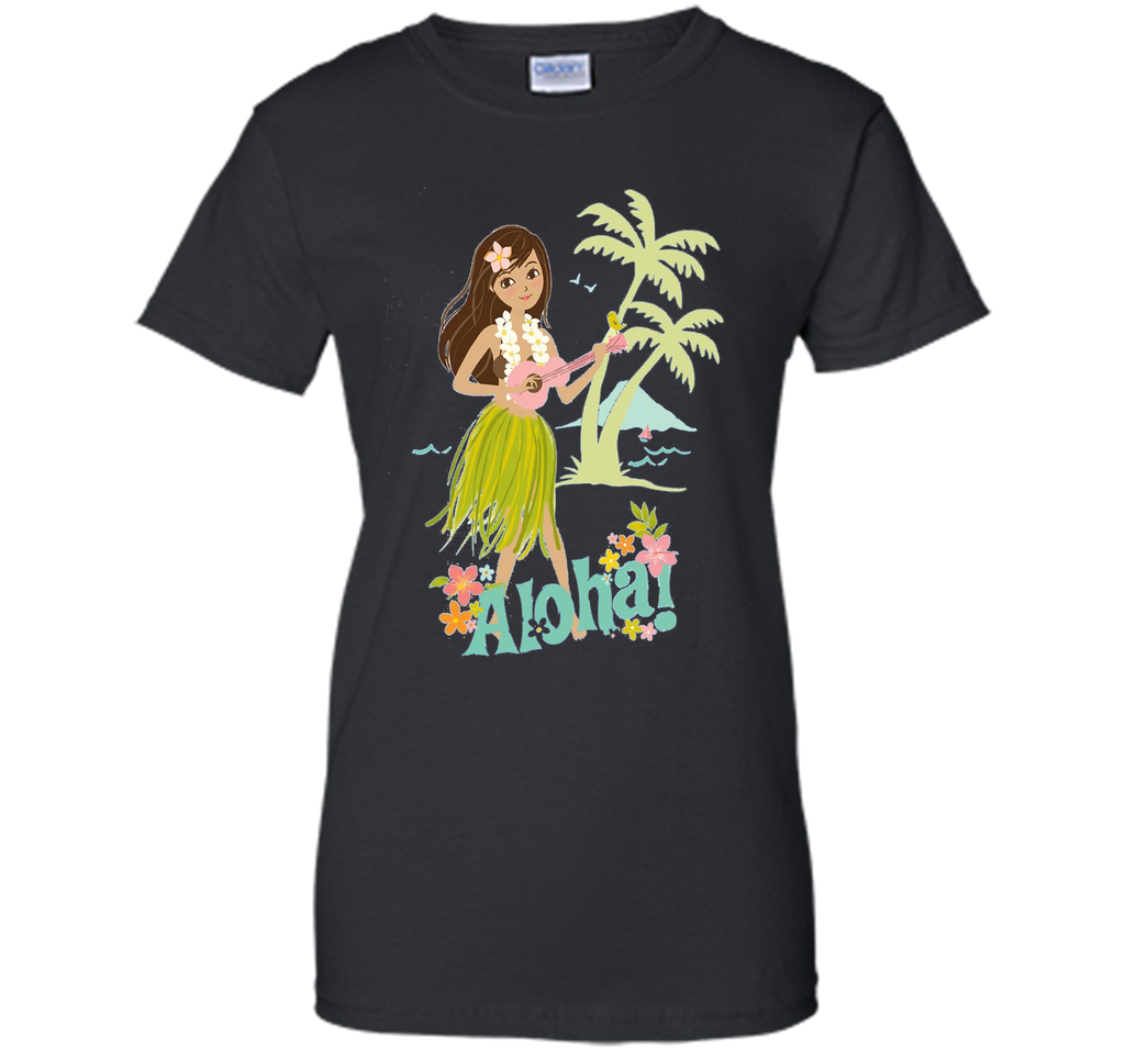Vintage Hawaiian Hula Girl Shirt Tropical Beach Aloha