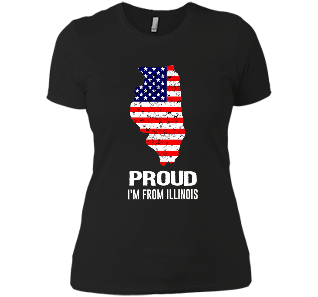 Proud of lllinois-US flag Independence day Tshirt