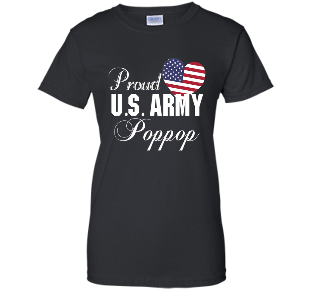 Mens Gift for Father's Day - Proud U.S. Army Poppop Heart T-shirt