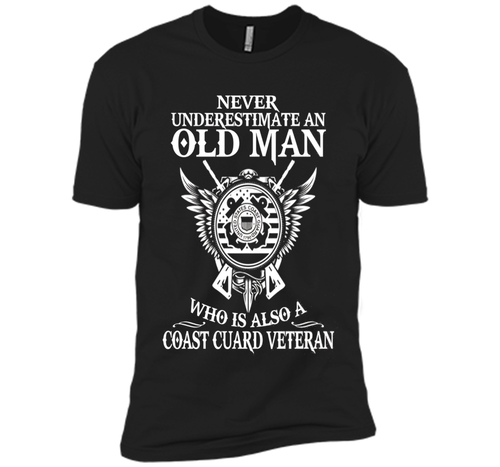 Never underestimate an old man coast guard veteran tshirt shirt