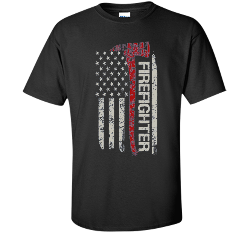 Thin Red Line Firefighter American Flag TShirt - Firefigh