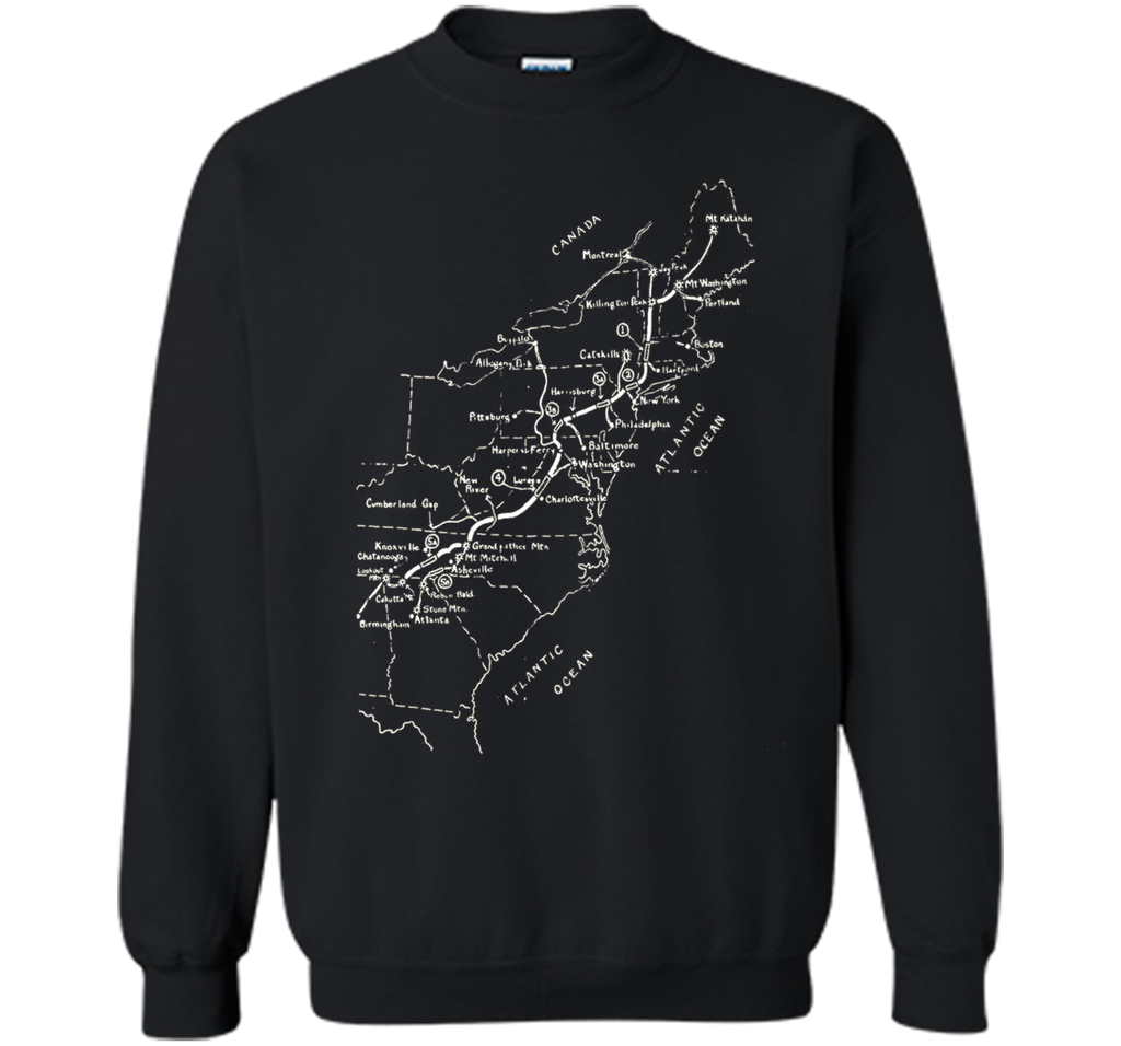 Appalachian Trail Hand-drawn Map Vintage Look T-Shirt