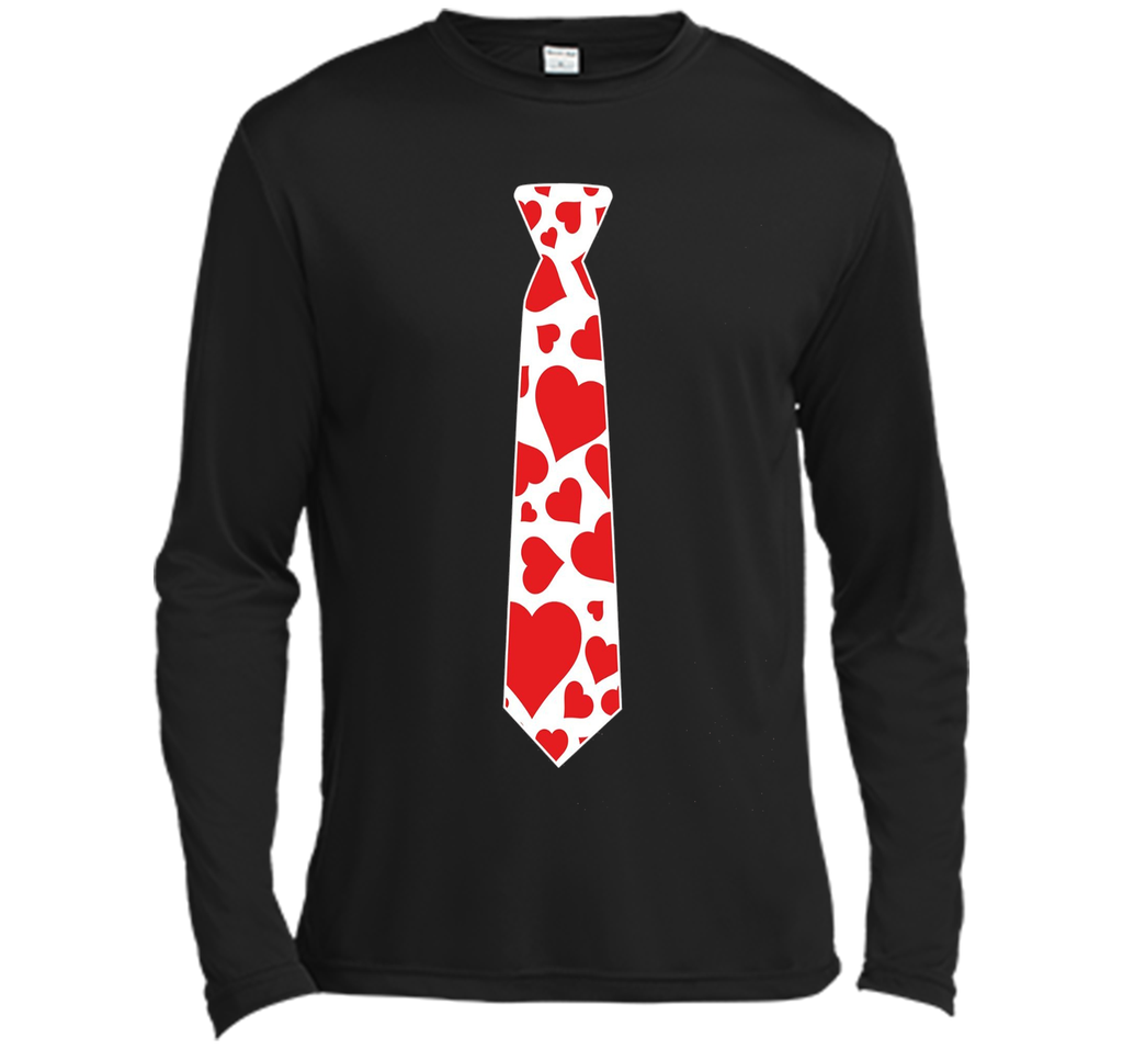 Valentine's Day Hearts Neck Tie T-Shirt For Kids & Adults