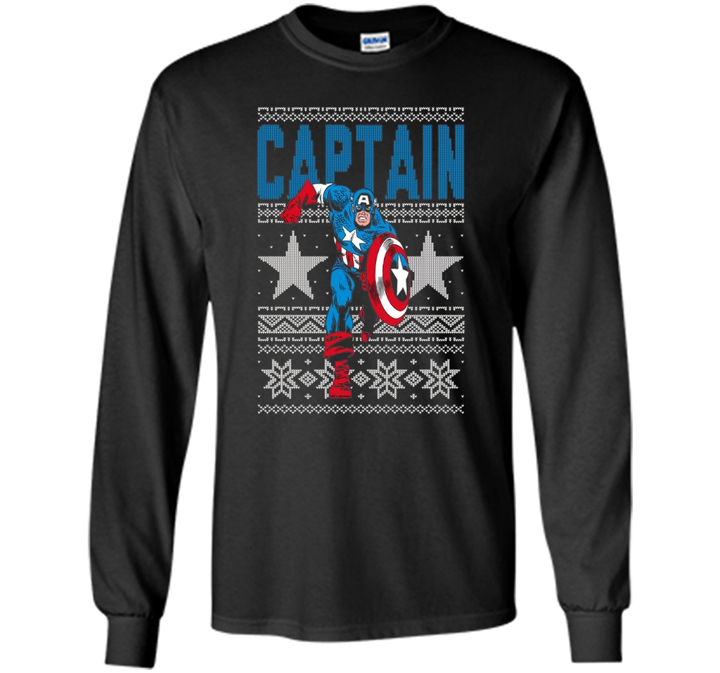 Captain America Star Ugly Christmas Sweater Graphic T-Shirt