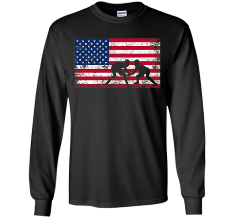 American Flag Wrestling T-shirt - Wrestling Team Gift