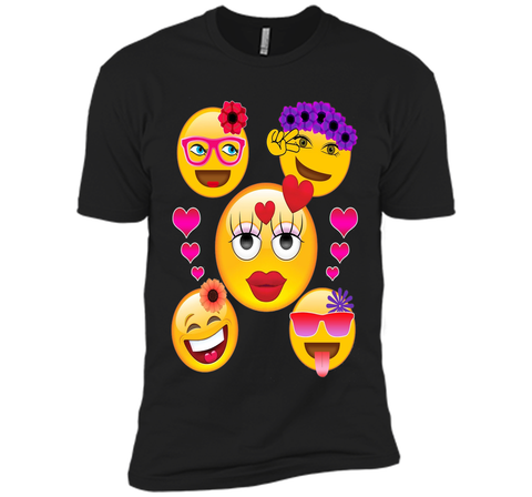 Cute Emoji Face Collage T-Shirt for Girls and Women