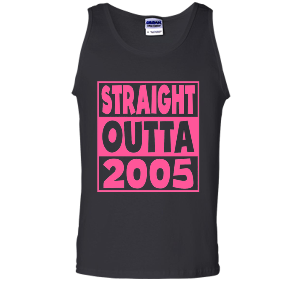 12th Birthday Gift T-Shirt Straight Outta 2005 Pink
