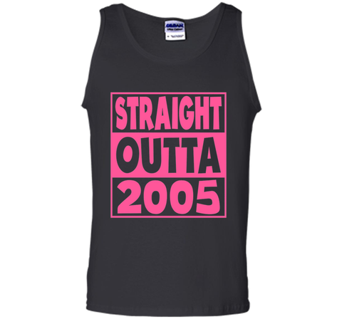 12th Birthday Gift T-Shirt Straight Outta 2005 Pink