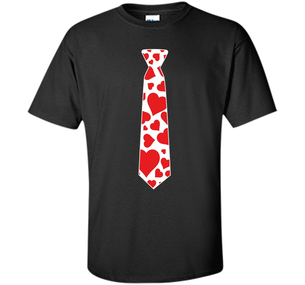 Valentine's Day Hearts Neck Tie T-Shirt For Kids & Adults