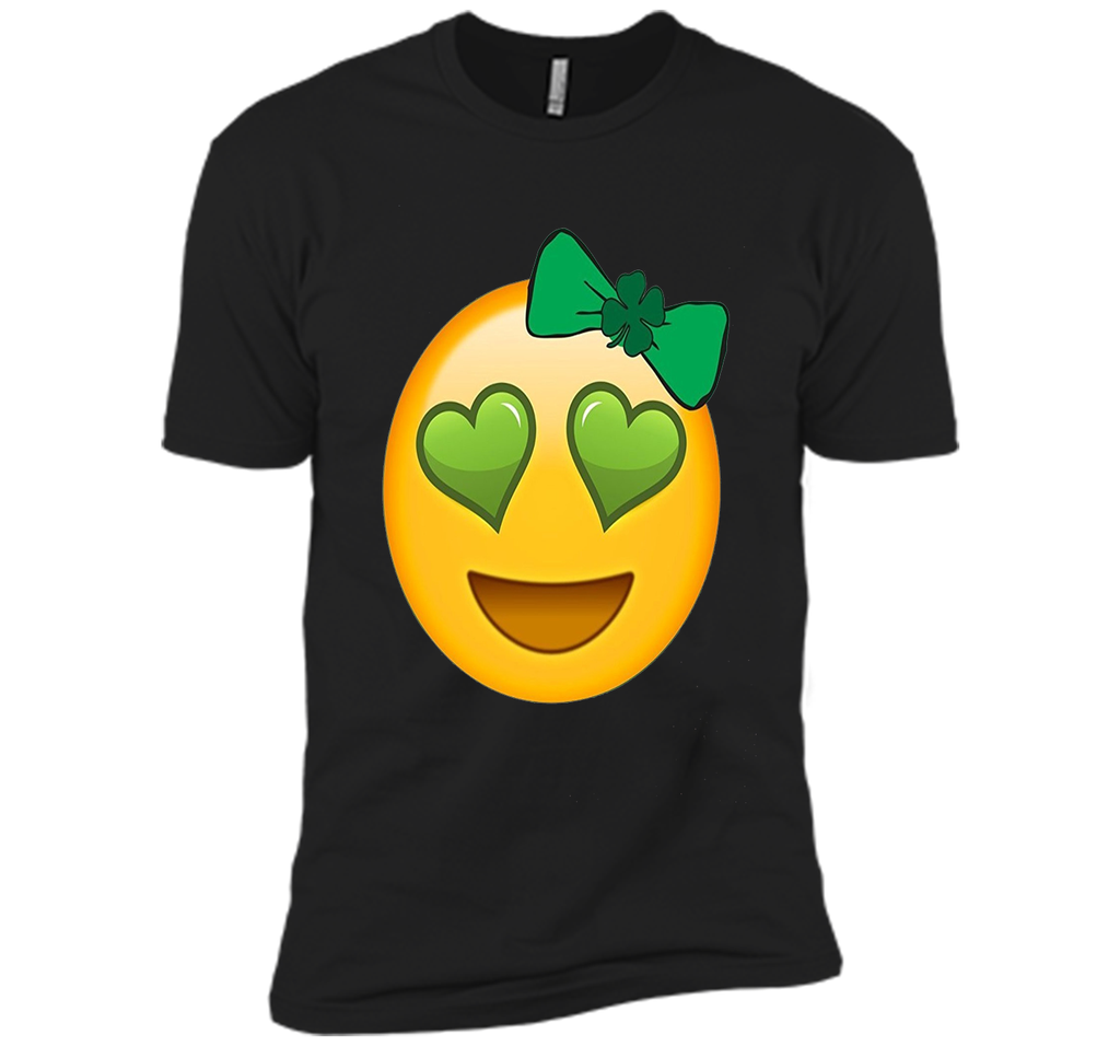 St. Patrick's Day Heart Eyes Emoji T-Shirt for Girls