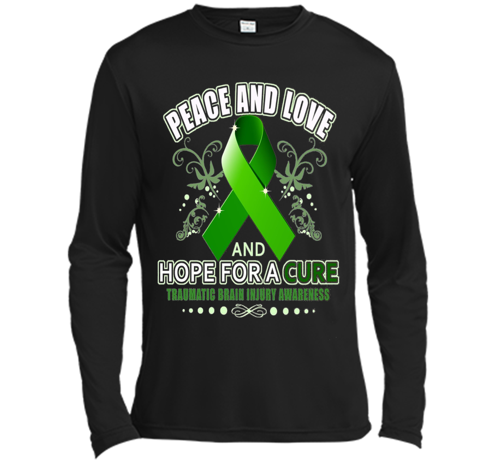 Peace Love And Hope Green - Traumatic Brain Injury Shirt