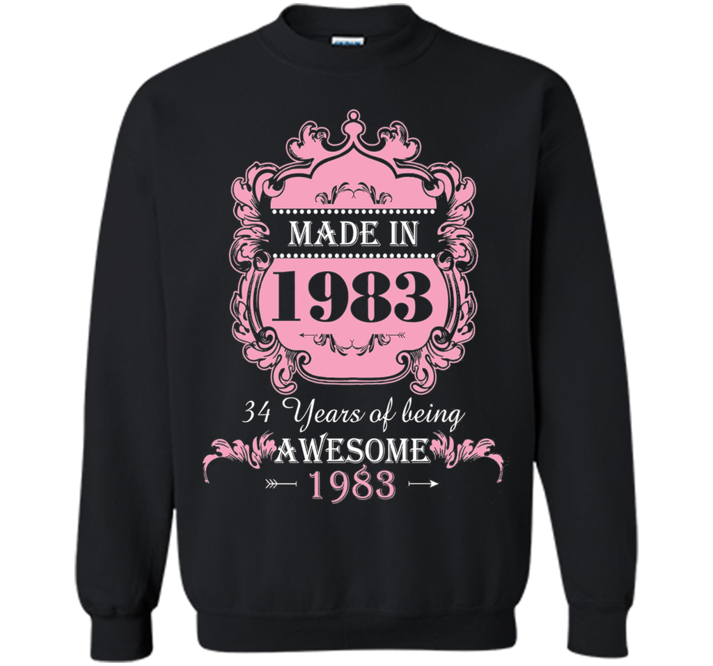 Made In 1983 T Shirt- 34 Years Old Shirt 34th Birthday Gift