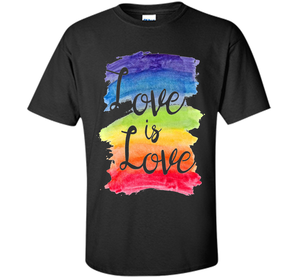 Love, Is Love Rainbow T-shirt, Gay Lesbian Pride Watercolors
