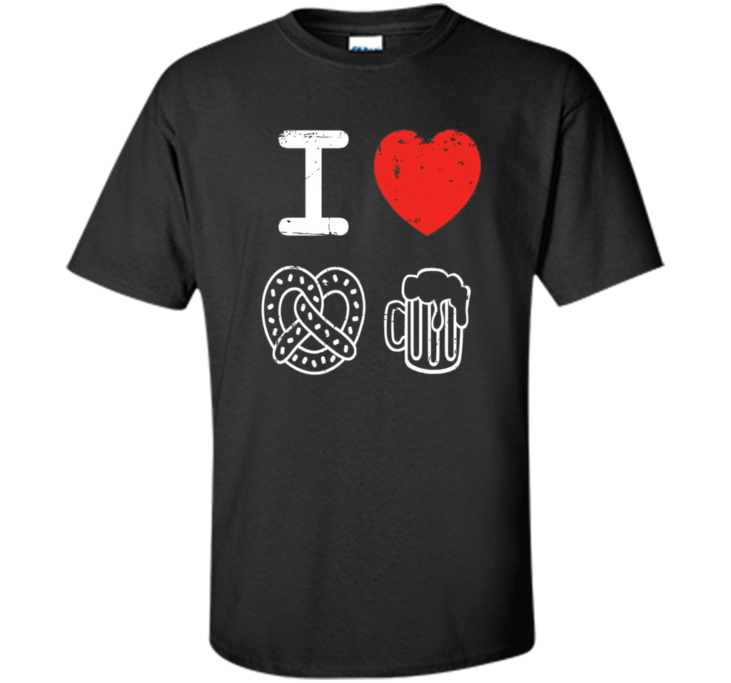 Oktoberfest I Love Pretzel and Beer Funny T Shirt