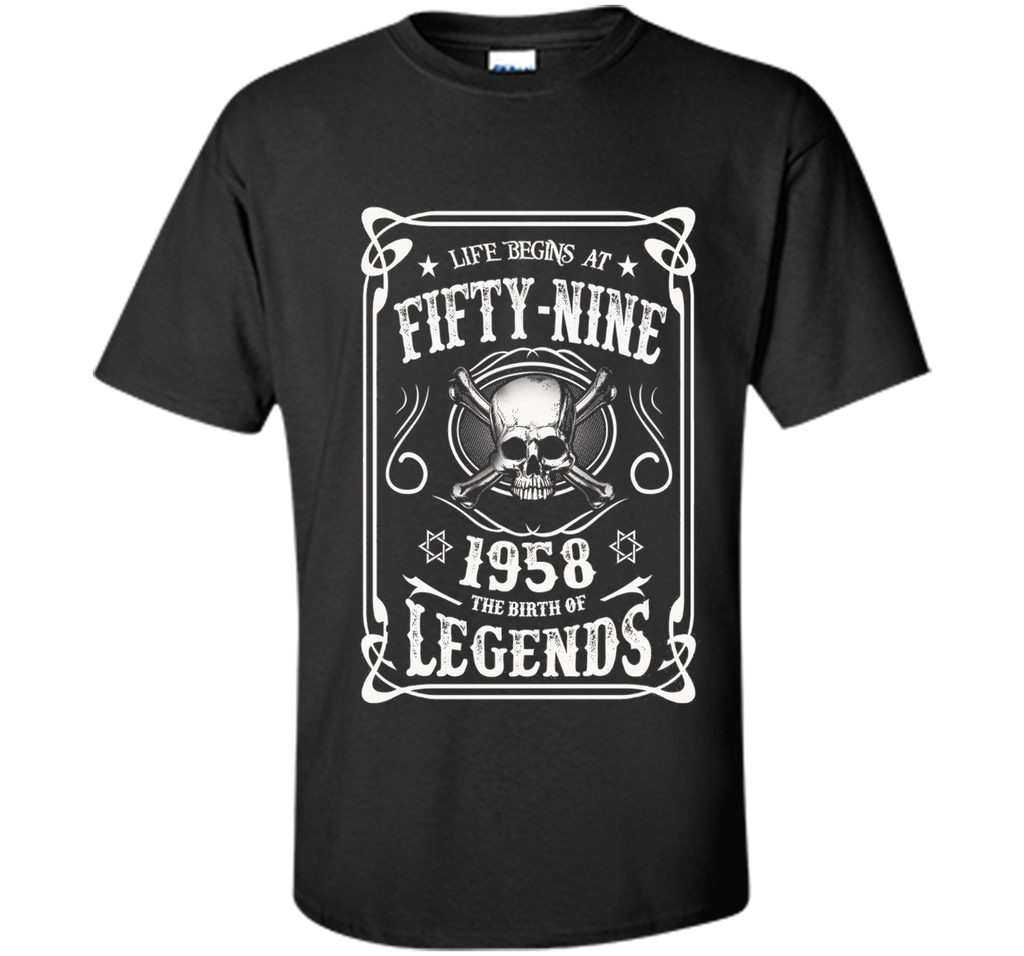 Life begins at 59 - 1958 - the birth of legends (v.2017) t-shirt