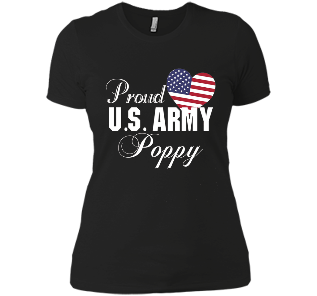 Mens Gift for Father's Day - Proud U.S. Army Poppy Heart T-shirt
